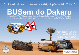 Cyklus motocestovatelských přednášek 2014-15