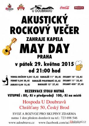 Rocková motoakce v hospodě  - Mayday - acoustic-rock / Praha
