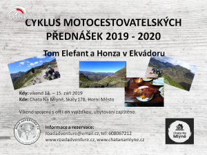 Cyklus Motocestovatelských přednášek 2019-2020